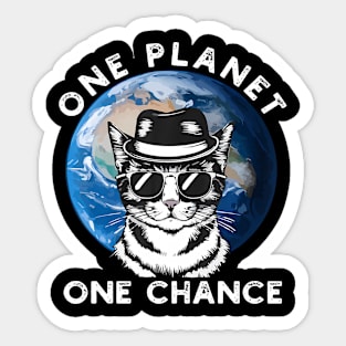 One Planet One Chance Mother Earth Day Men Women Kids Sticker